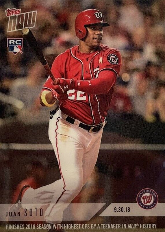 Juan Soto 2018 Topps Now #822 Base (Print Run: 1,281) Rookie RAW