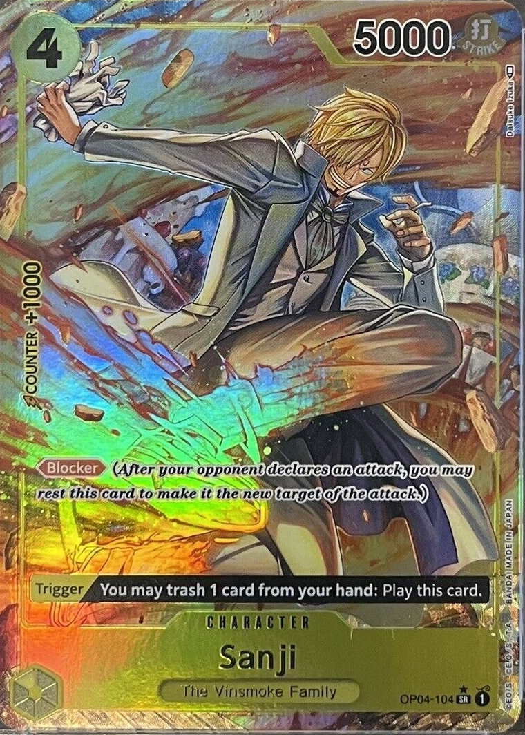 Sanji 2023 Kingdoms of Intrigue #OP04-104 Super Rare (Alternate 