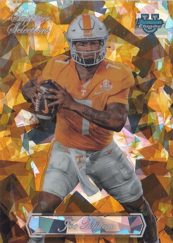 Joe Milton III 2023 Bowman Chrome University Sapphire Edition #SS-11 Sapphire Selections - Gold /50 SGC 9.5