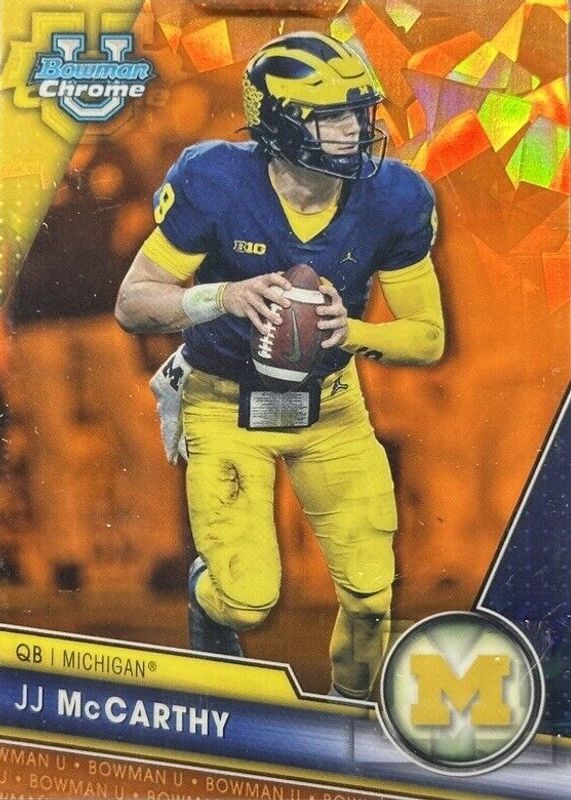 JJ McCarthy 2023 Bowman Chrome University Sapphire Edition #124 Orange /25 SGC 9