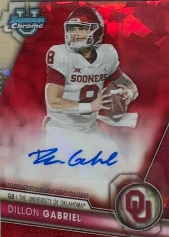 Dillon Gabriel 2023 Bowman Chrome University Sapphire Edition #PA-DGA Prospect Auto - Red /5 RAW