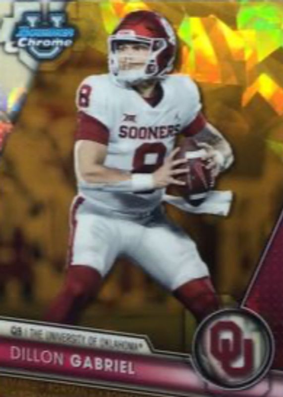 Dillon Gabriel 2023 Bowman Chrome University Sapphire Edition #150 Gold /50 RAW
