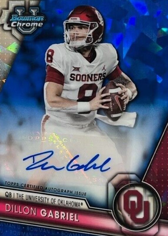 Dillon Gabriel 2023 Bowman Chrome University Sapphire Edition #PA-DGA Prospect Auto RAW
