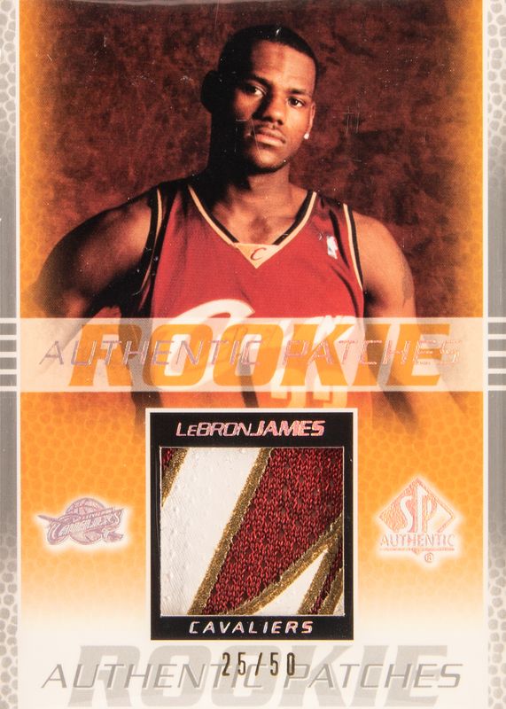 LeBron James 2003 SP Authentic #LJ-P Rookie Authentic Patches /50 SGC 8