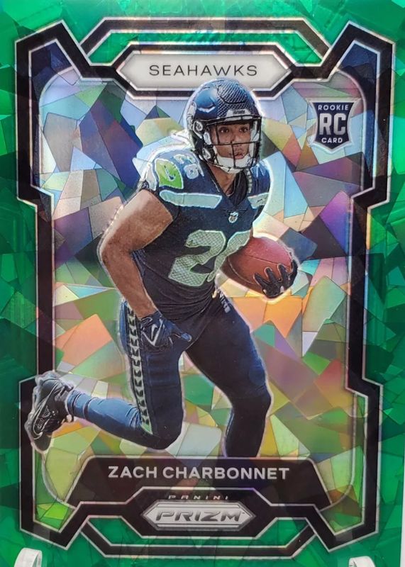 Zach Charbonnet 2023 Prizm #392 Green Ice Rookie SGC 10