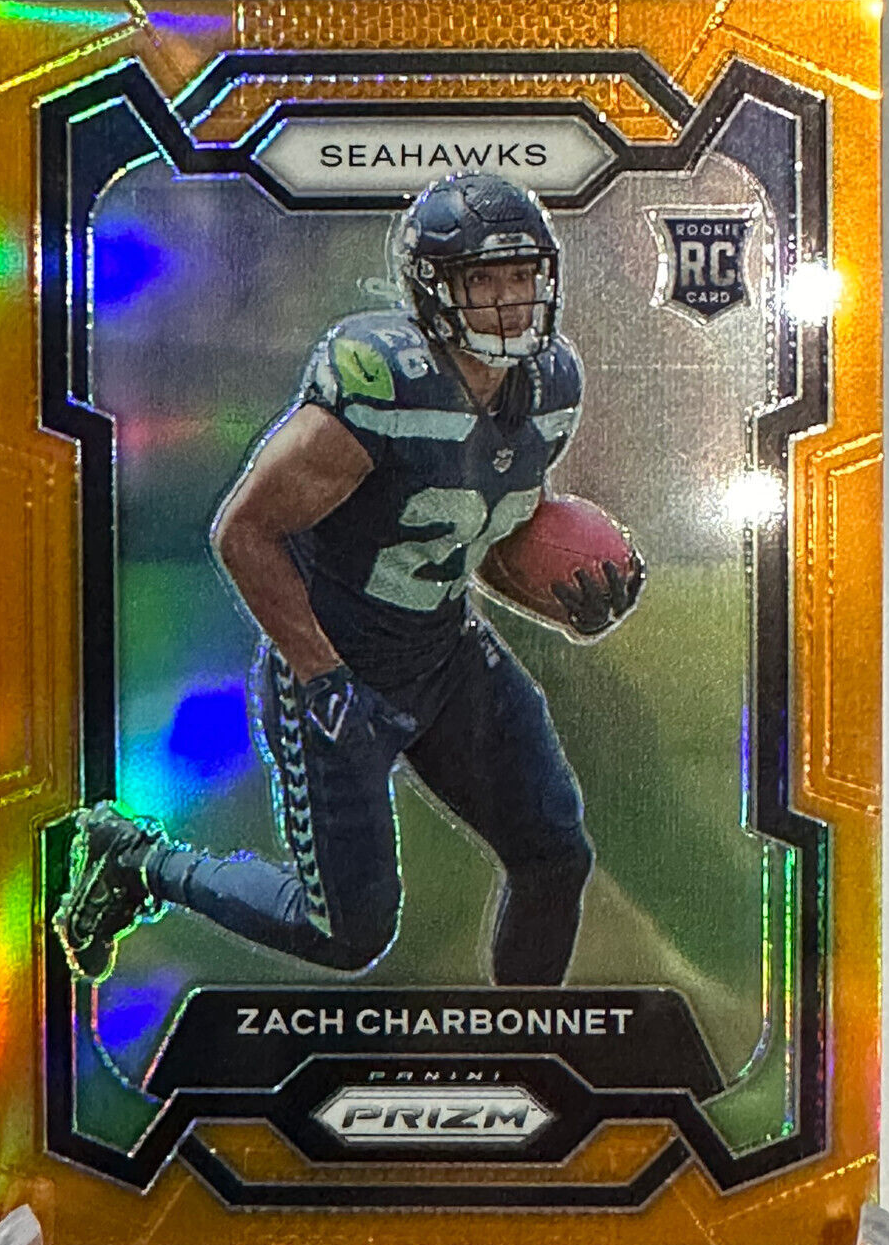 Zach Charbonnet 2023 Prizm #392 Orange /249 Price Guide - Sports