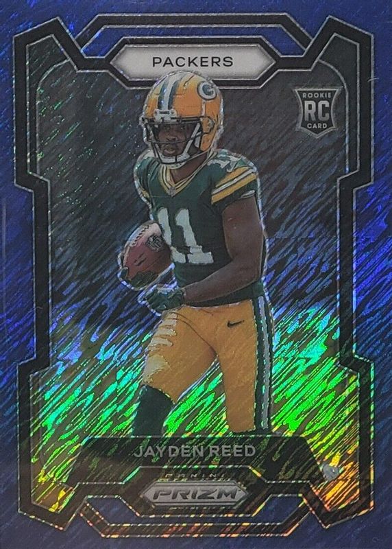 Jayden Reed 2023 Prizm #334 Blue Shimmer /25 Rookie PSA 10