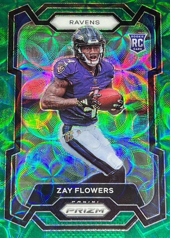 Zay Flowers 2023 Prizm #307 Green Scope /75 Rookie SGC 10