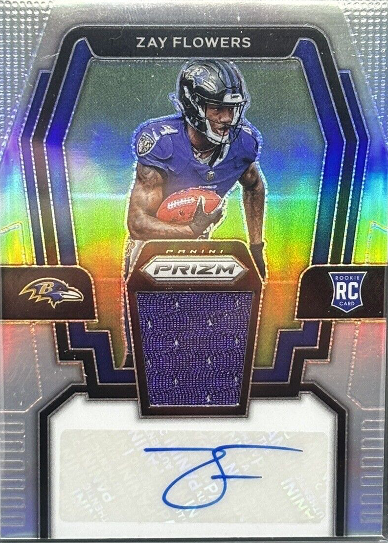 Zay Flowers 2023 Prizm #RPA-ZF Rookie Patch Auto - Silver /99