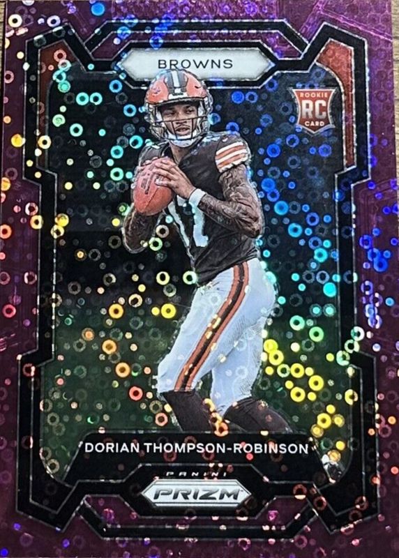 Dorian Thompson-Robinson 2023 Prizm #322 No Huddle Purple /35 Rookie BGS 9.5