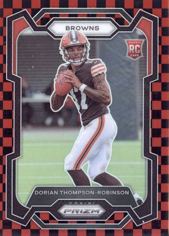 Dorian Thompson-Robinson 2023 Prizm #322 Black & Red Checker /(SSP) Rookie PSA 9