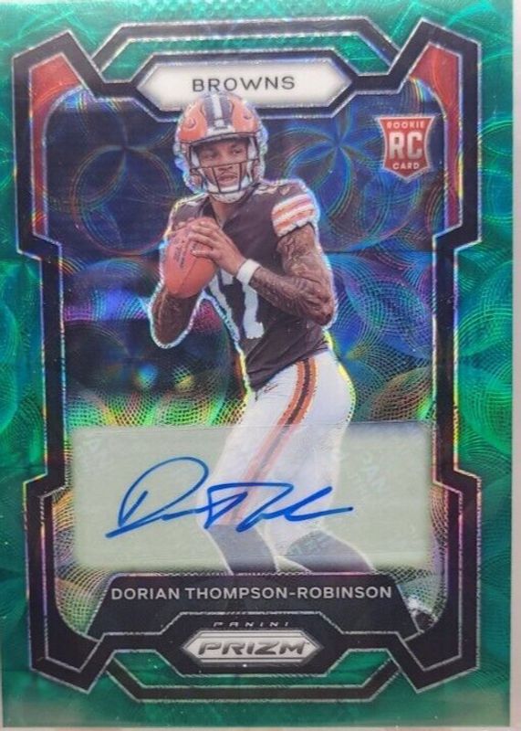 Dorian Thompson-Robinson 2023 Prizm #322 Rookie Autographs - Green Scope /75 RAW