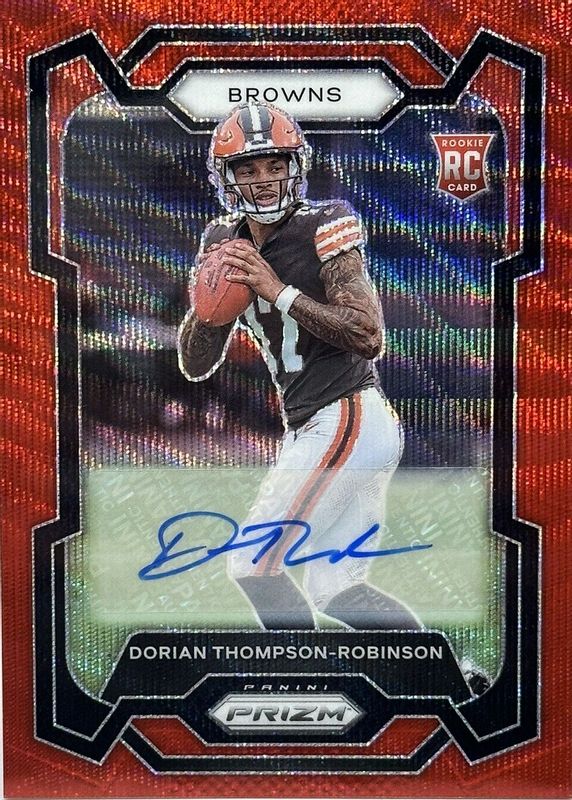 Dorian Thompson-Robinson 2023 Prizm #322 Rookie Autographs - Red Wave /149 RAW