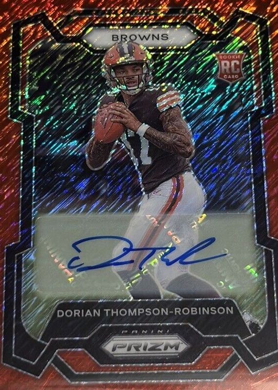 Dorian Thompson-Robinson 2023 Prizm #322 Rookie Autographs - Red Shimmer /35 RAW