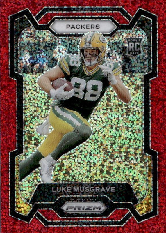 Luke Musgrave 2023 Prizm #337 Red Sparkle /(SSP) Rookie PSA 10