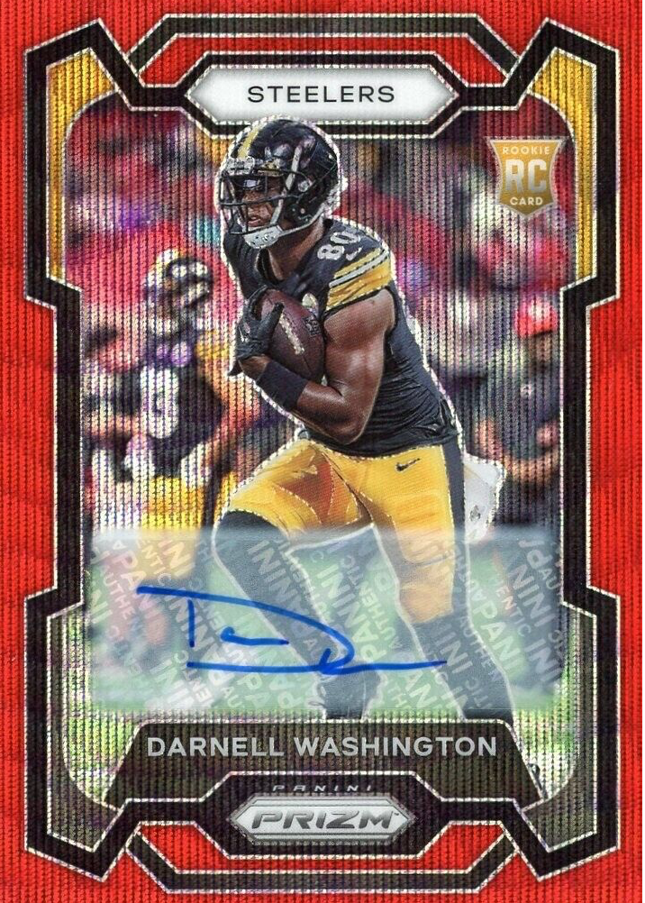 Darnell Washington 2023 Prizm #384 Rookie Autographs - Red