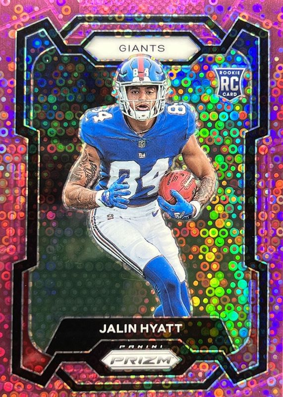 Jalin Hyatt 2023 Prizm #378 No Huddle Pink /15 Rookie PSA 10