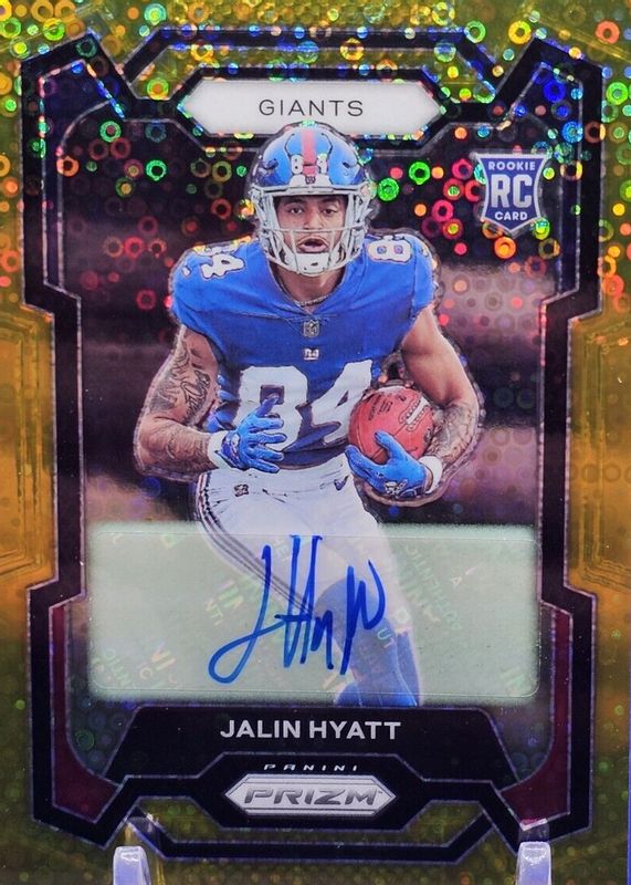 Jalin Hyatt 2023 Prizm #378 Rookie Autographs - No Huddle Gold /10 Rookie SGC 9.5