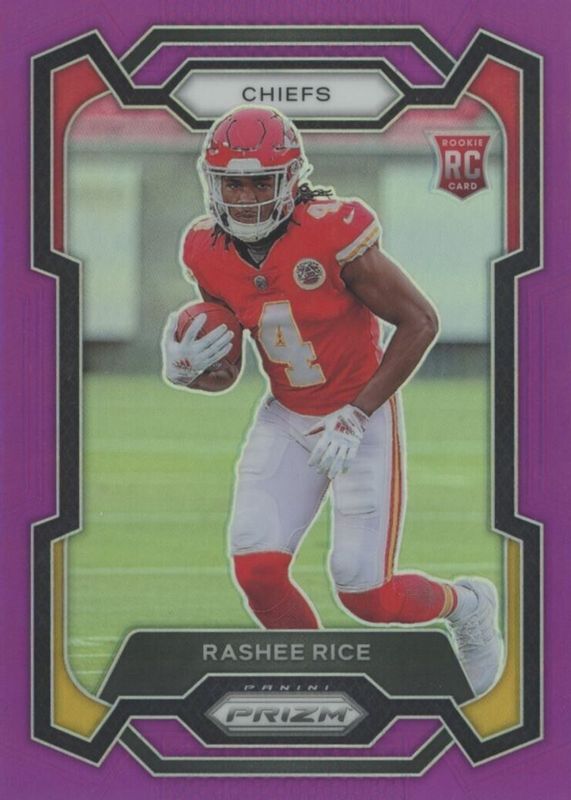 Rashee Rice 2023 Prizm #350 Purple /125 Rookie PSA 9