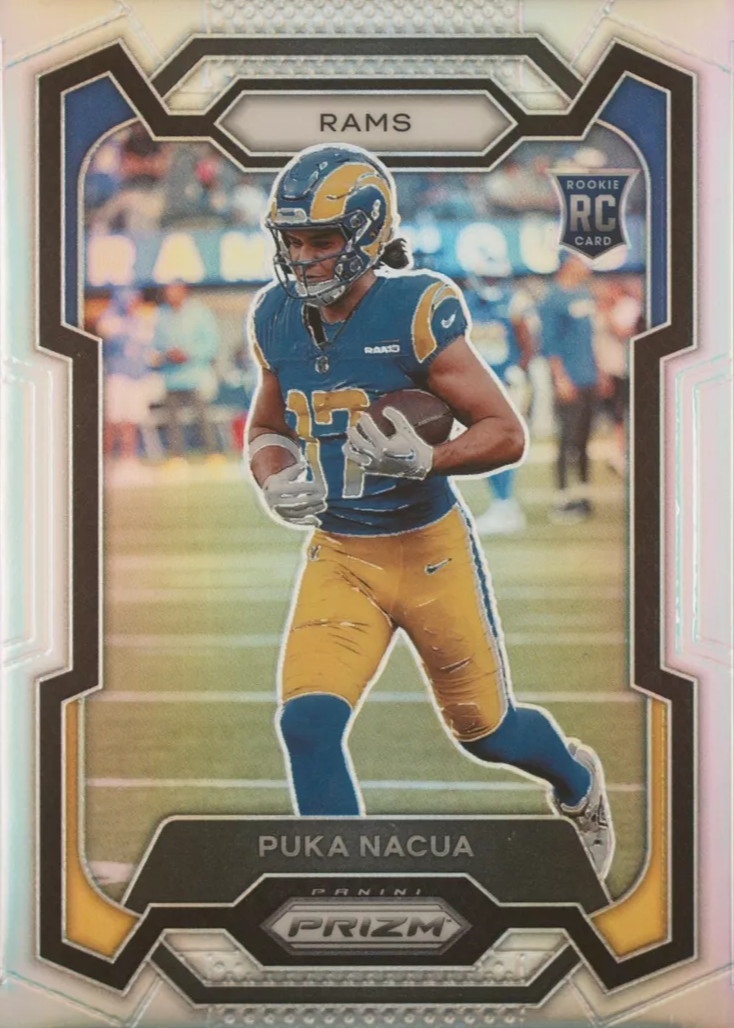 2023 Panini Prizm Puka Nacua Orange Disco Prizm Rookie RC #357 LA