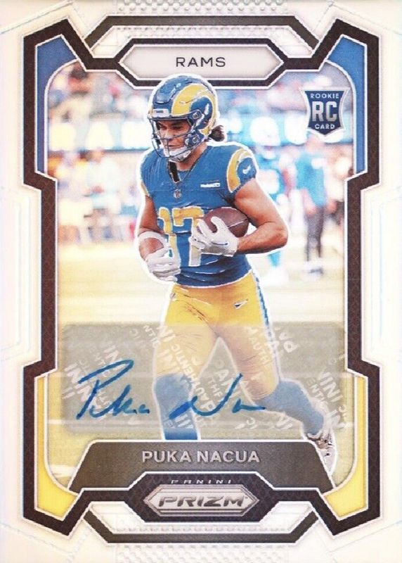 Puka Nacua 2023 Prizm #357 Rookie Autographs - Silver Rookie PSA 9