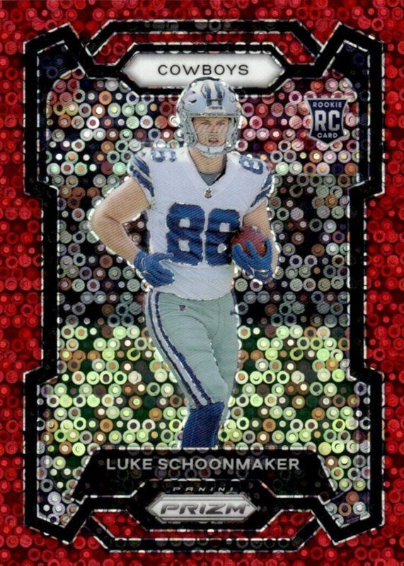 Luke Schoonmaker 2023 Prizm #325 No Huddle Red /70 Rookie PSA 10