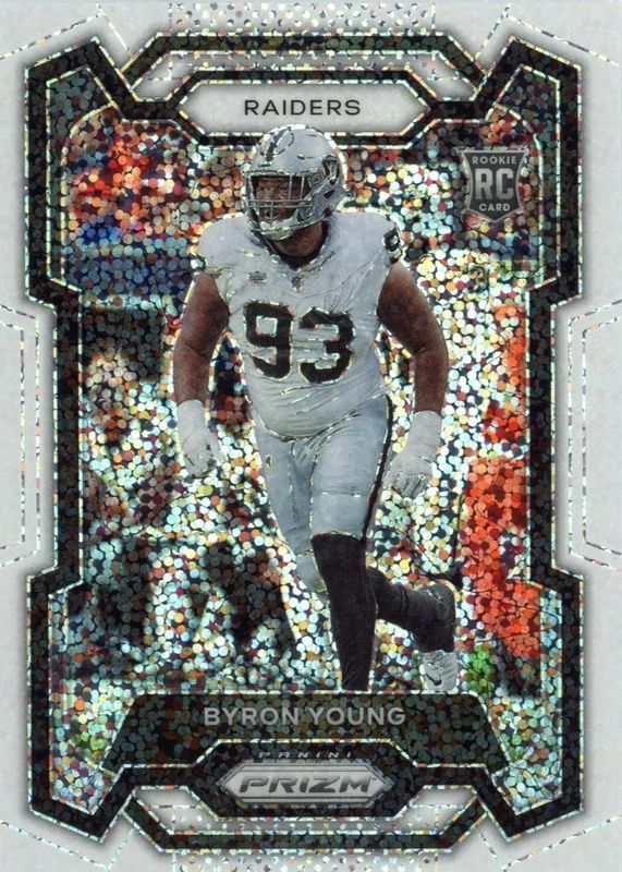 Byron Young 2023 Prizm #355 White Sparkle /(SSP) Rookie PSA 10