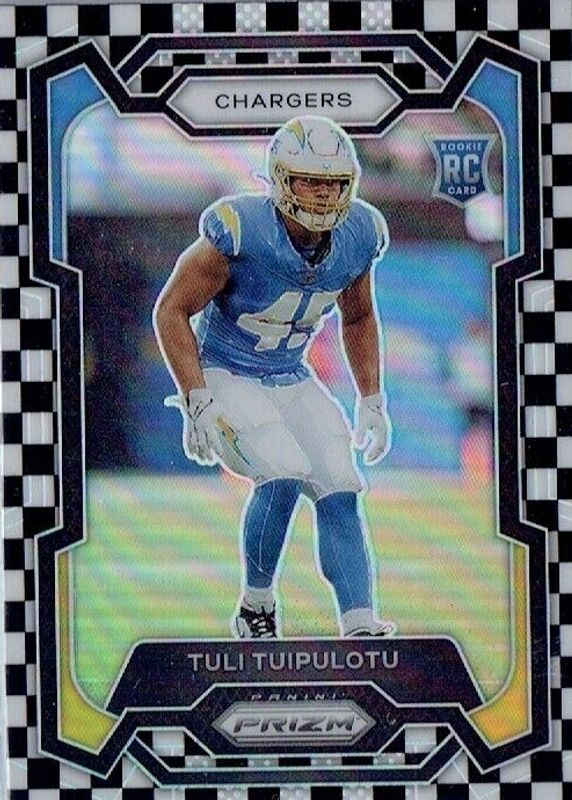 Tuli Tuipulotu 2023 Prizm #354 Black & White Checker /(SSP) Rookie PSA 10