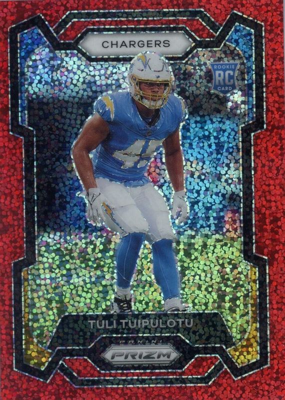 Tuli Tuipulotu 2023 Prizm #354 Red Sparkle /(SSP) Rookie RAW