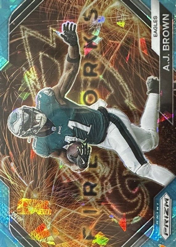 AJ Brown 2023 Prizm #F-23 Fireworks - Blue Ice /99 RAW