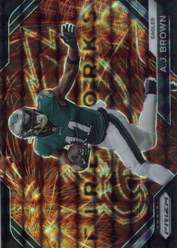 AJ Brown 2023 Prizm #F-23 Fireworks - Black Finite /1 RAW