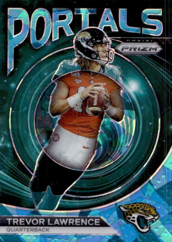 Trevor Lawrence 2023 Prizm #PO-4 Portals - Blue Ice /99 PSA 10