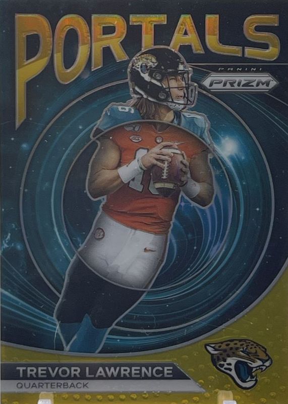 Trevor Lawrence 2023 Prizm #PO-4 Portals - Gold /10 PSA 10