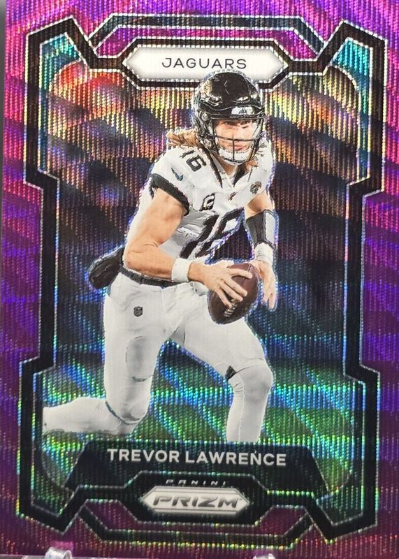 Trevor Lawrence 2023 Prizm #139 Purple Wave /99 PSA 10