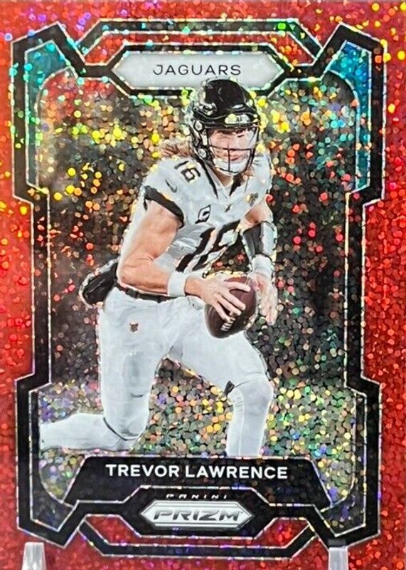 Trevor Lawrence 2023 Prizm #139 Red Sparkle /(SSP) PSA 9