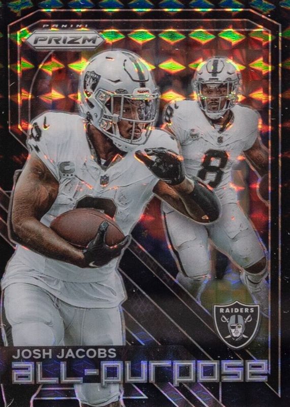 Josh Jacobs 2023 Prizm #APP-JJ All Purpose - Black Finite /1 RAW