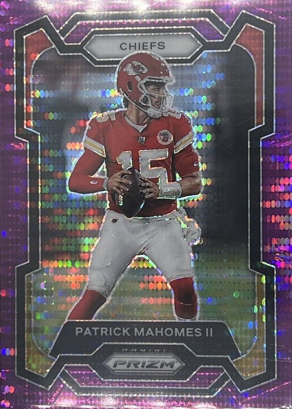 Patrick Mahomes II 2023 Prizm #149 Purple Pulsar SGC 9.5