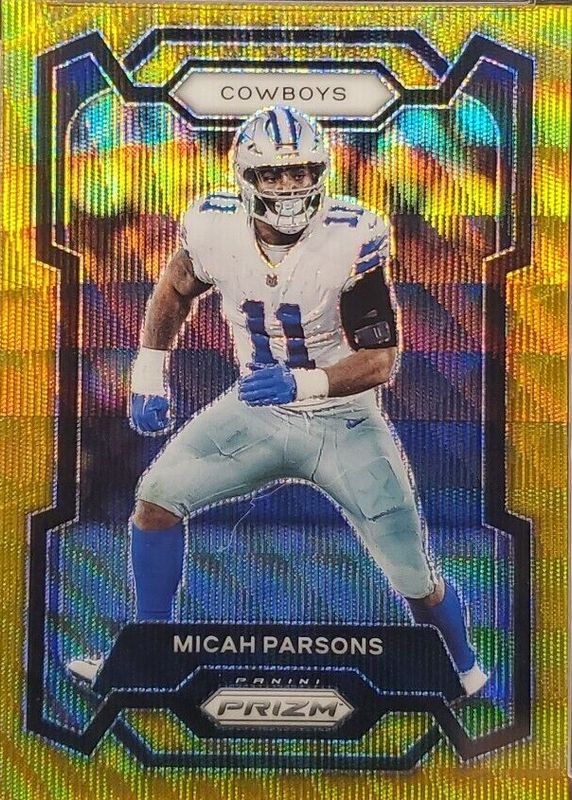 Micah Parsons 2023 Prizm #78 Gold Wave /10 PSA 10