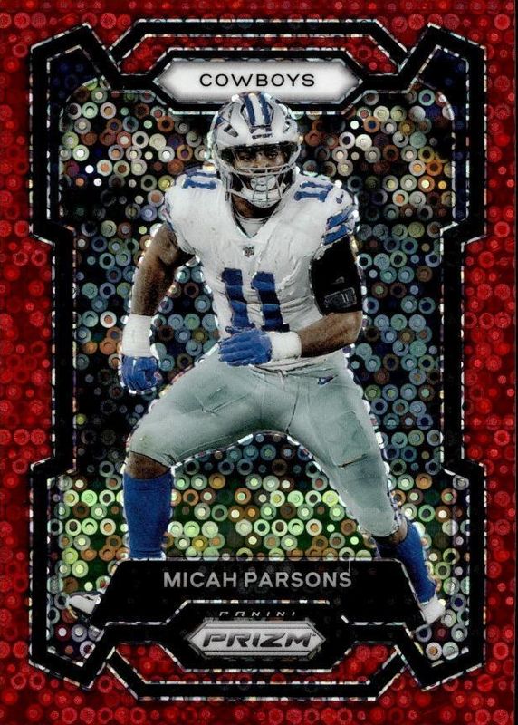 Micah Parsons 2023 Prizm #78 No Huddle Red /70 PSA 10