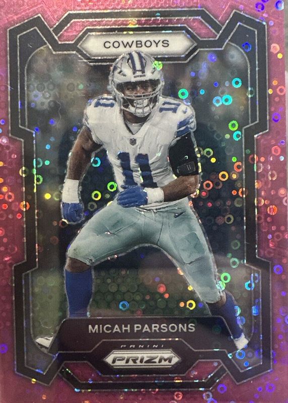 Micah Parsons 2023 Prizm #78 No Huddle Pink /15 PSA 10