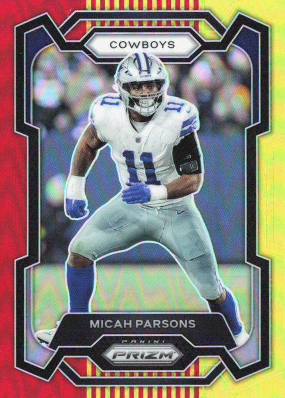 Micah Parsons 2023 Prizm #78 Red & Yellow /44 PSA 9