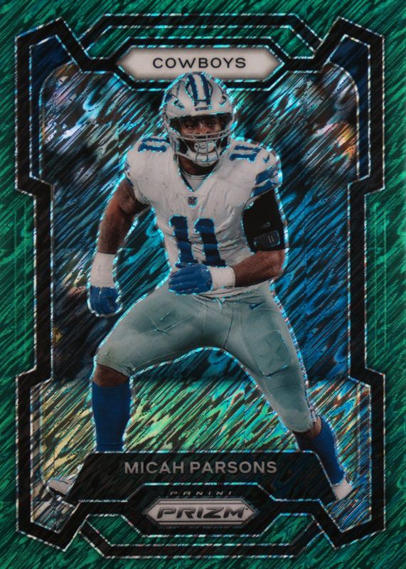 Micah Parsons 2023 Prizm #78 Green Shimmer /5 RAW