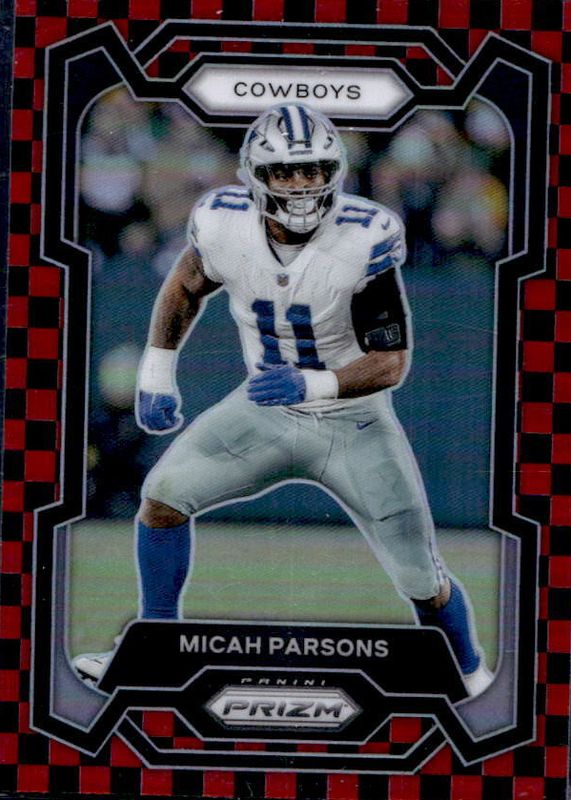 Micah Parsons 2023 Prizm #78 Black & Red Checker /(SSP) PSA 10