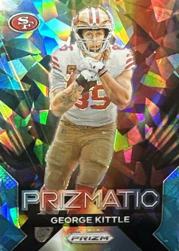 George Kittle 2023 Prizm #18 Prizmatic - Blue Ice /99 RAW