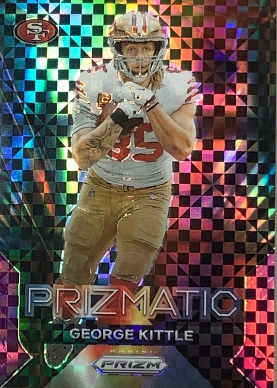 George Kittle 2023 Prizm #18 Prizmatic - Purple Power /49 BGS 9.5