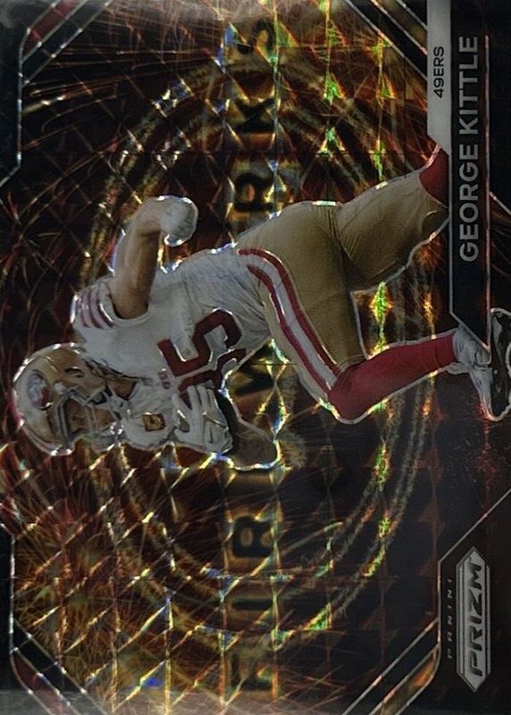 George Kittle 2023 Prizm #F-22 Fireworks - Black Finite /1 PSA 10