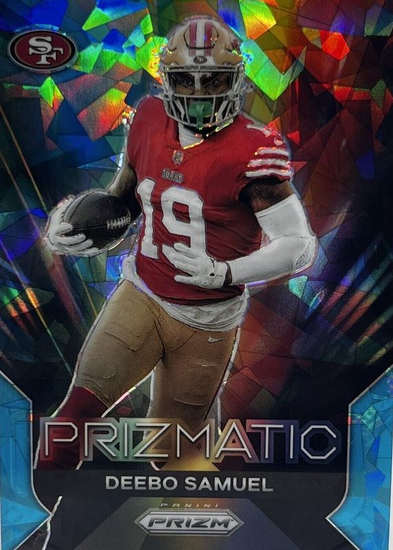 Deebo Samuel 2023 Prizm #17 Prizmatic - Blue Ice /99 PSA 9