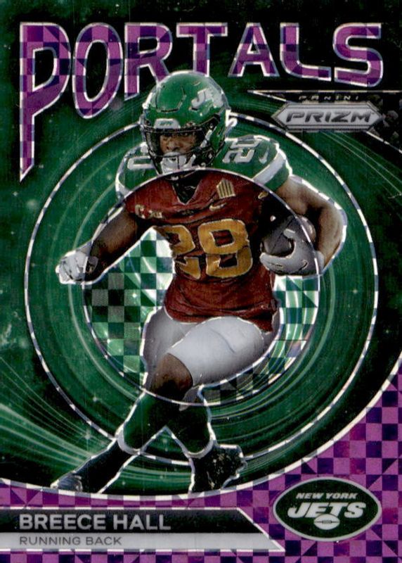 Breece Hall 2023 Prizm #PO-10 Portals - Purple Power /49 SGC 9.5