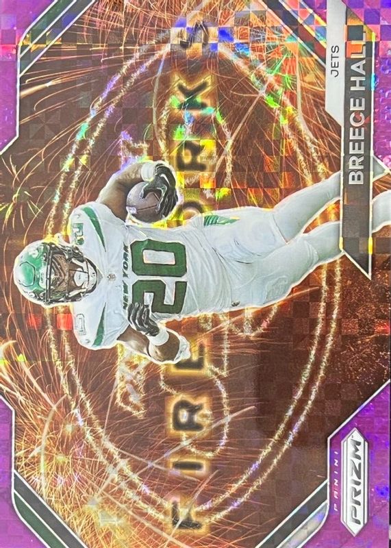 Breece Hall 2023 Prizm #F-19 Fireworks - Purple Power /49 SGC 10