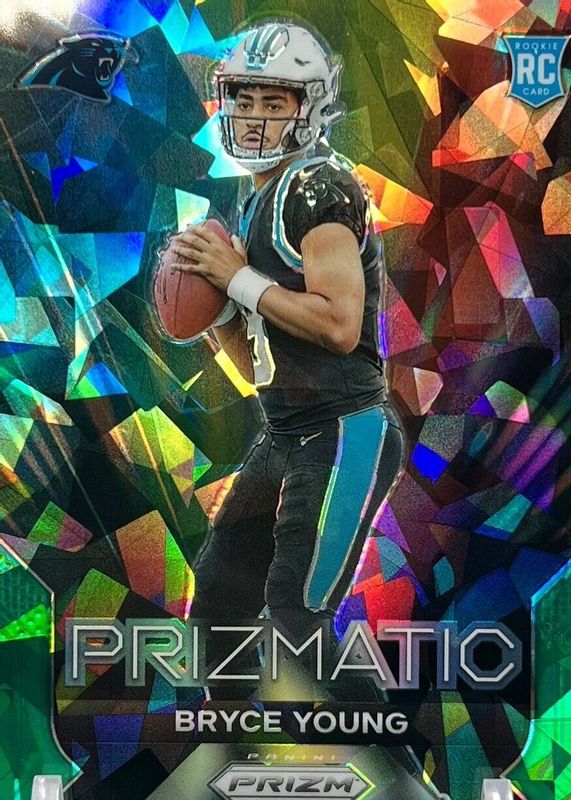 Bryce Young 2023 Prizm #4 Prizmatic - Green Ice Rookie SGC 9